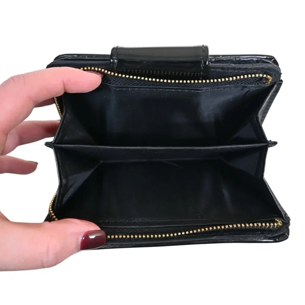 Nanette Nanette Lepore Black Patent Wallet Gold Hardware NWOT